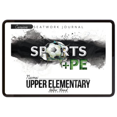 Sports + PE homeschool unit study, digital student seatwork journal in cursive for Upper Elementary