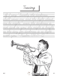 Artist Homeschool Unit Study Cursive Book Tracing Page