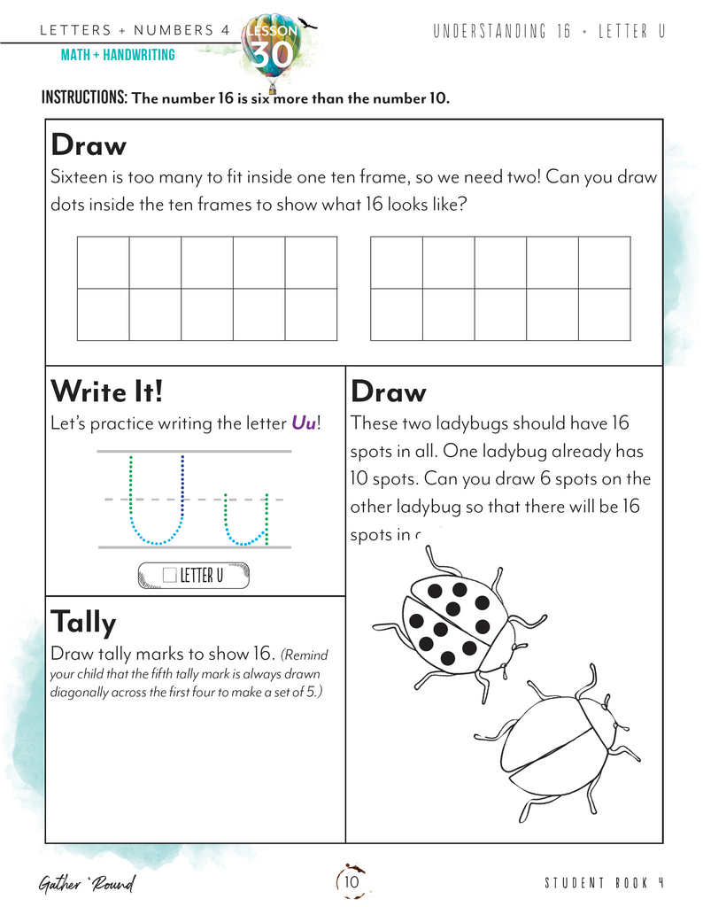 Letters + Numbers 4: Printed Handwriting Book – Gather 'Round