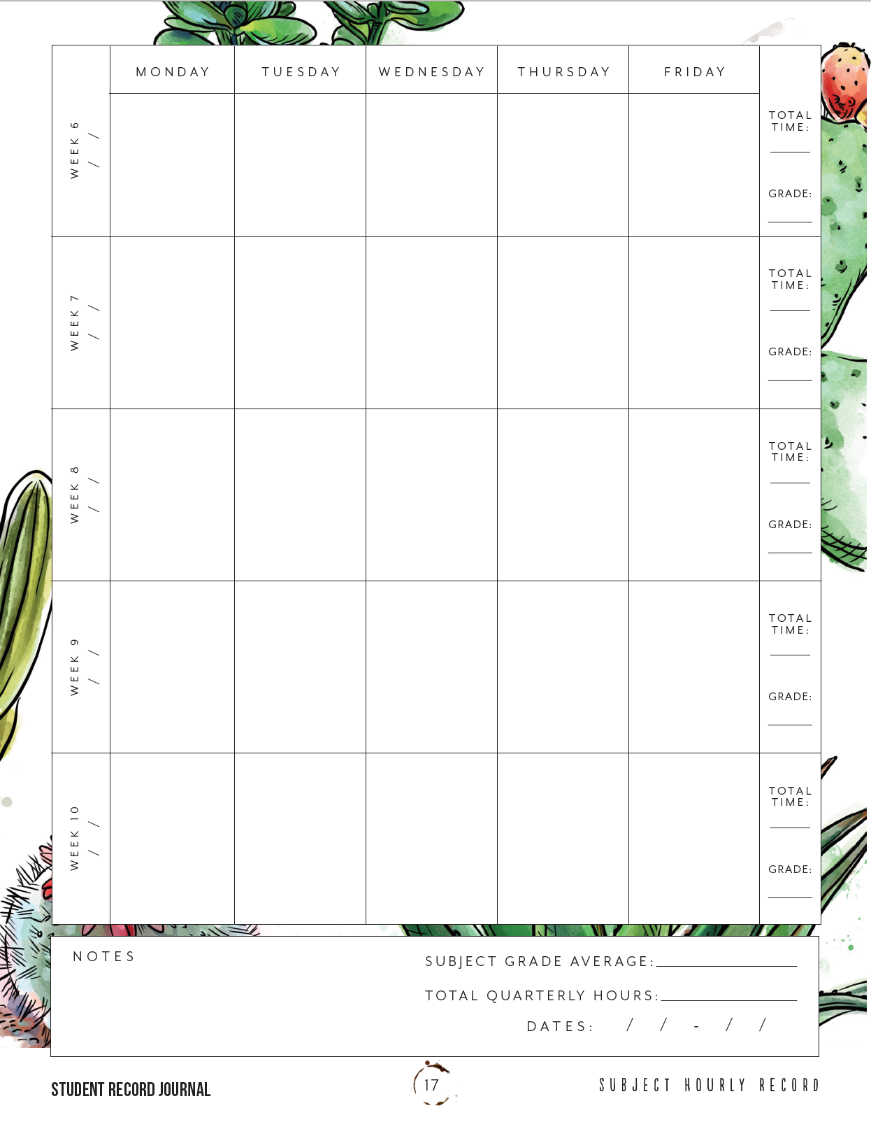 Student Tracker Journal (Digital Download)