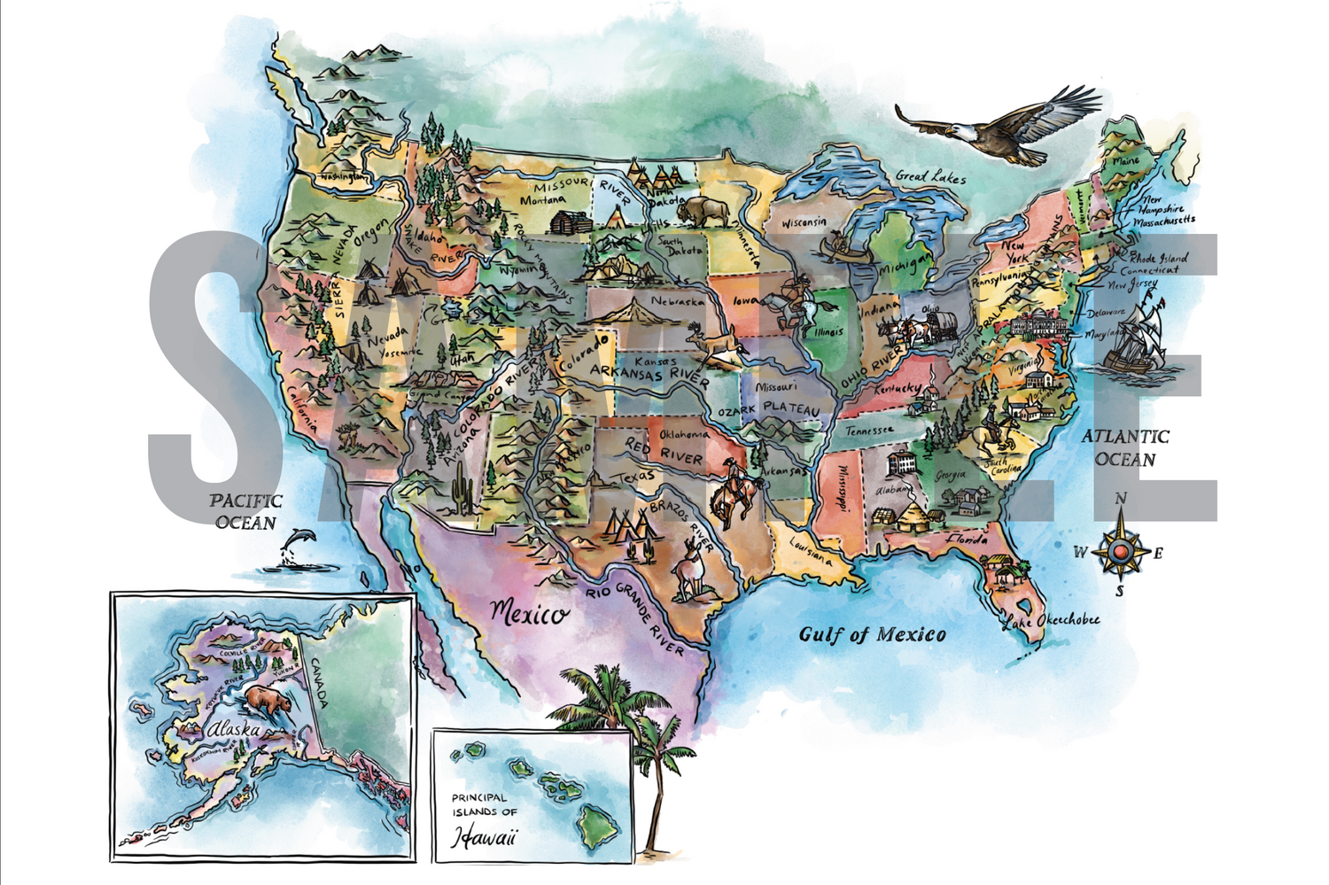 US History 2 Map Poster (Printed)